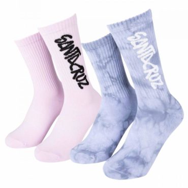 sca-wsk-0265santa-cruz-womens-dizzy-strip-socks-2-pack-chorapi-pink-lavender-acid-cloud